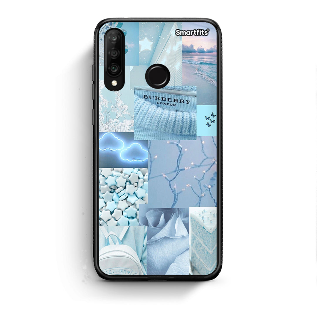 Huawei P30 Lite Ciel Aesthetic Collage θήκη από τη Smartfits με σχέδιο στο πίσω μέρος και μαύρο περίβλημα | Smartphone case with colorful back and black bezels by Smartfits