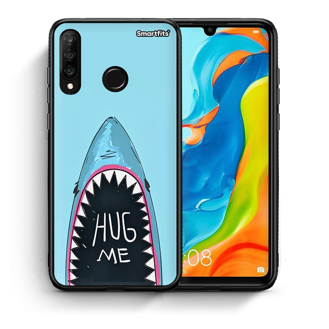 Θήκη Huawei P30 Lite Hug Me από τη Smartfits με σχέδιο στο πίσω μέρος και μαύρο περίβλημα | Huawei P30 Lite Hug Me case with colorful back and black bezels