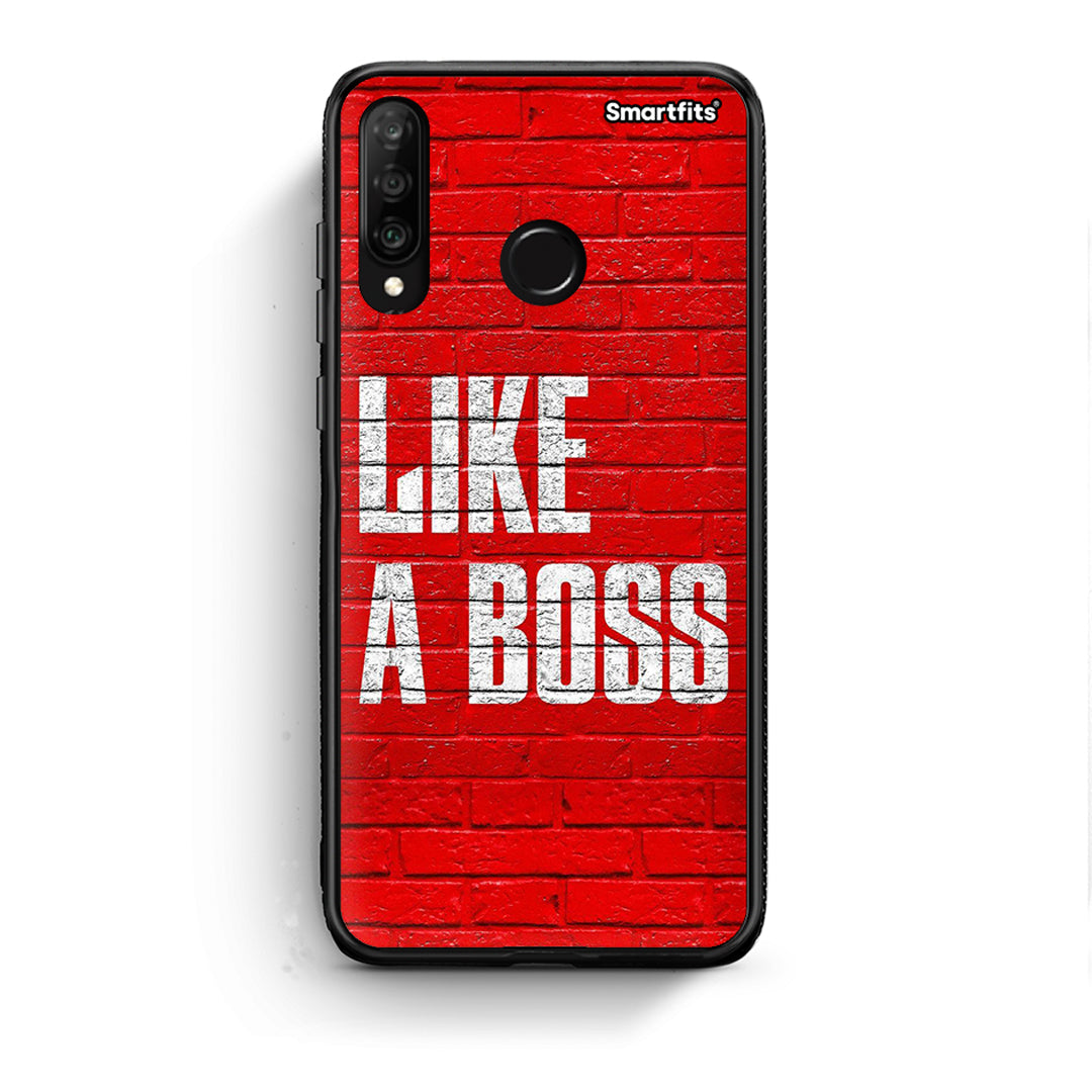 Huawei P30 Lite Like A Boss θήκη από τη Smartfits με σχέδιο στο πίσω μέρος και μαύρο περίβλημα | Smartphone case with colorful back and black bezels by Smartfits