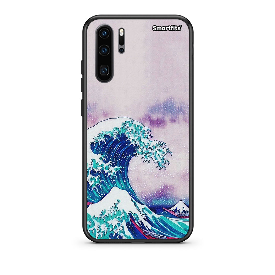 Huawei P30 Pro Blue Waves θήκη από τη Smartfits με σχέδιο στο πίσω μέρος και μαύρο περίβλημα | Smartphone case with colorful back and black bezels by Smartfits