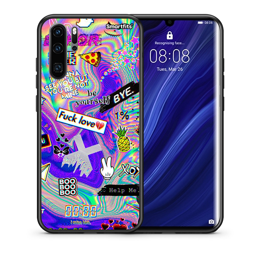 Θήκη Huawei P30 Pro Game Over από τη Smartfits με σχέδιο στο πίσω μέρος και μαύρο περίβλημα | Huawei P30 Pro Game Over case with colorful back and black bezels