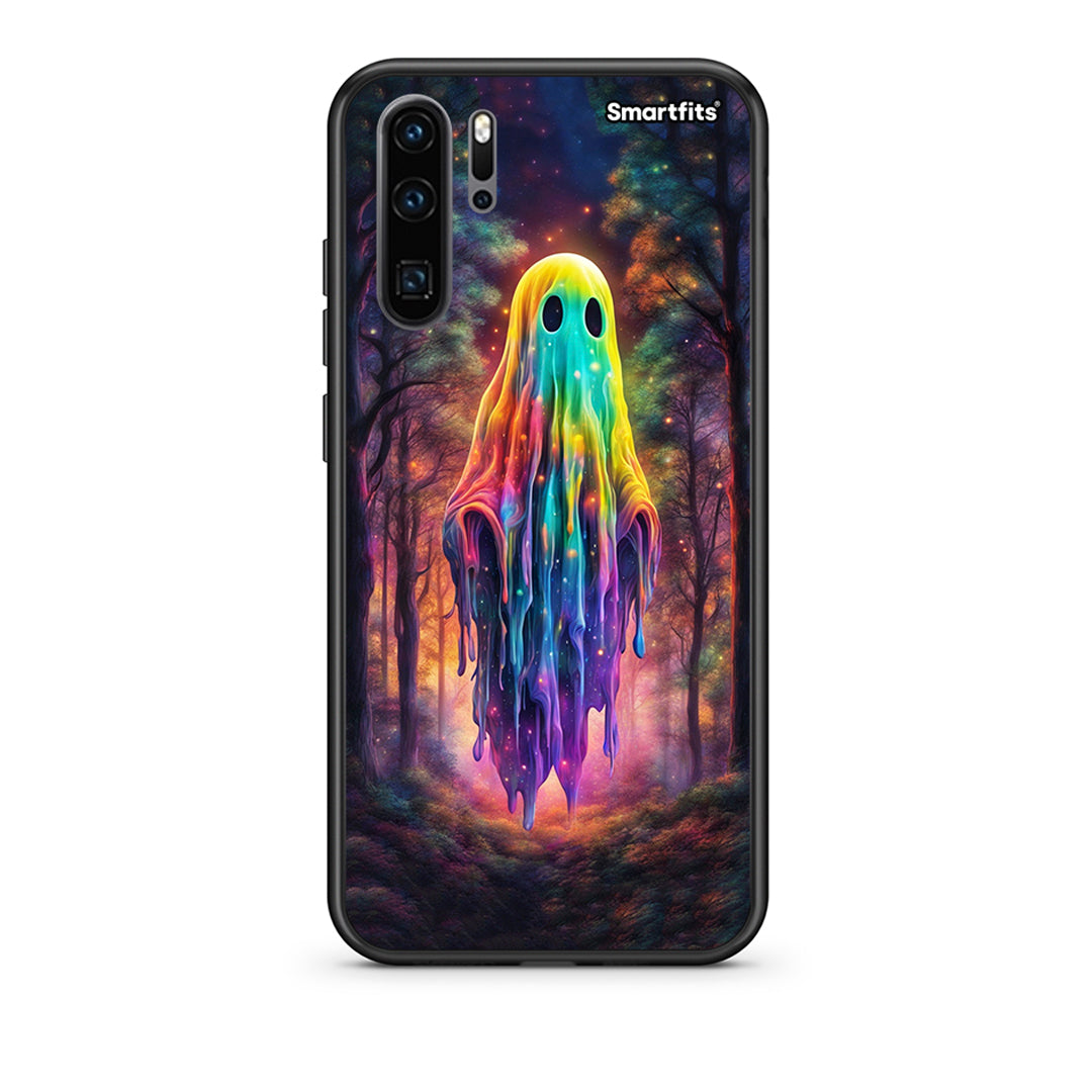 Huawei P30 Pro Halloween Ghost θήκη από τη Smartfits με σχέδιο στο πίσω μέρος και μαύρο περίβλημα | Smartphone case with colorful back and black bezels by Smartfits