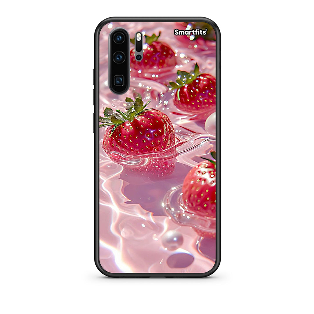Huawei P30 Pro Juicy Strawberries θήκη από τη Smartfits με σχέδιο στο πίσω μέρος και μαύρο περίβλημα | Smartphone case with colorful back and black bezels by Smartfits