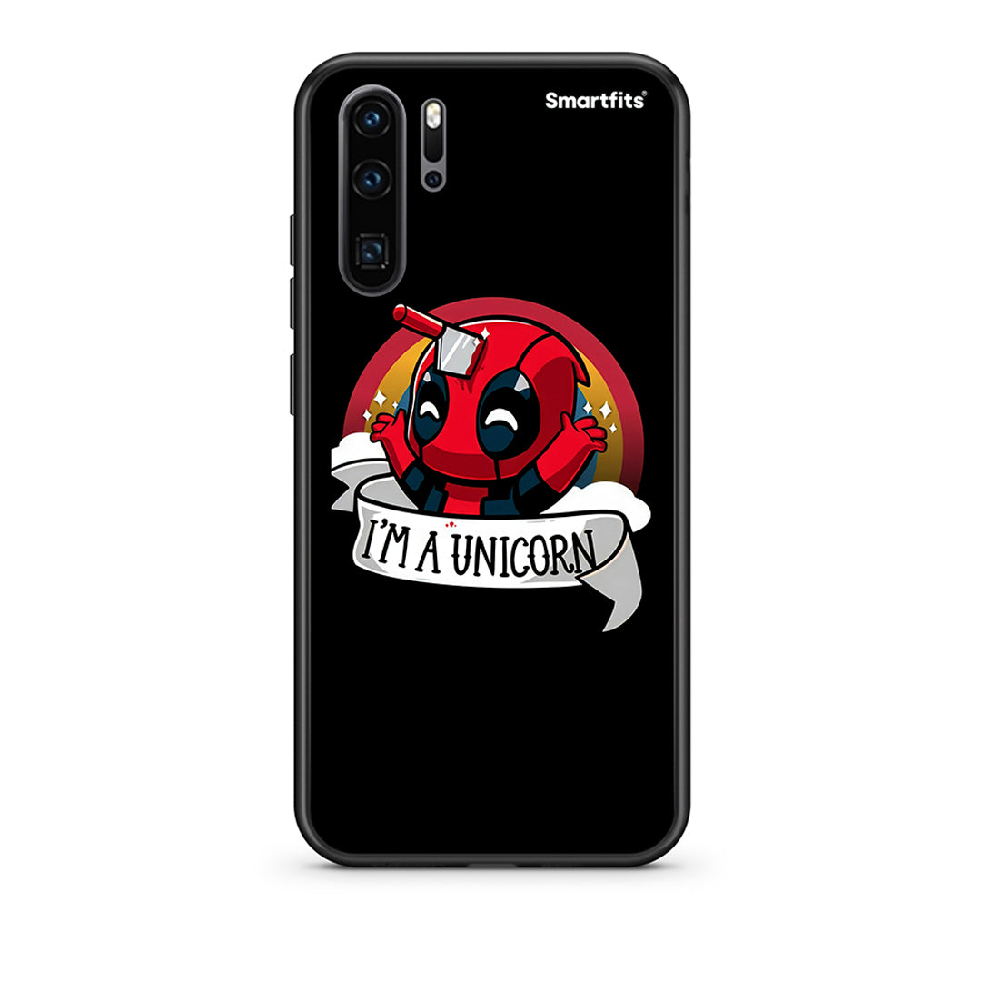 Huawei P30 Pro Unicorn Deadpool θήκη από τη Smartfits με σχέδιο στο πίσω μέρος και μαύρο περίβλημα | Smartphone case with colorful back and black bezels by Smartfits