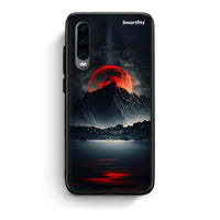 Thumbnail for Huawei P30 Red Full Moon θήκη από τη Smartfits με σχέδιο στο πίσω μέρος και μαύρο περίβλημα | Smartphone case with colorful back and black bezels by Smartfits