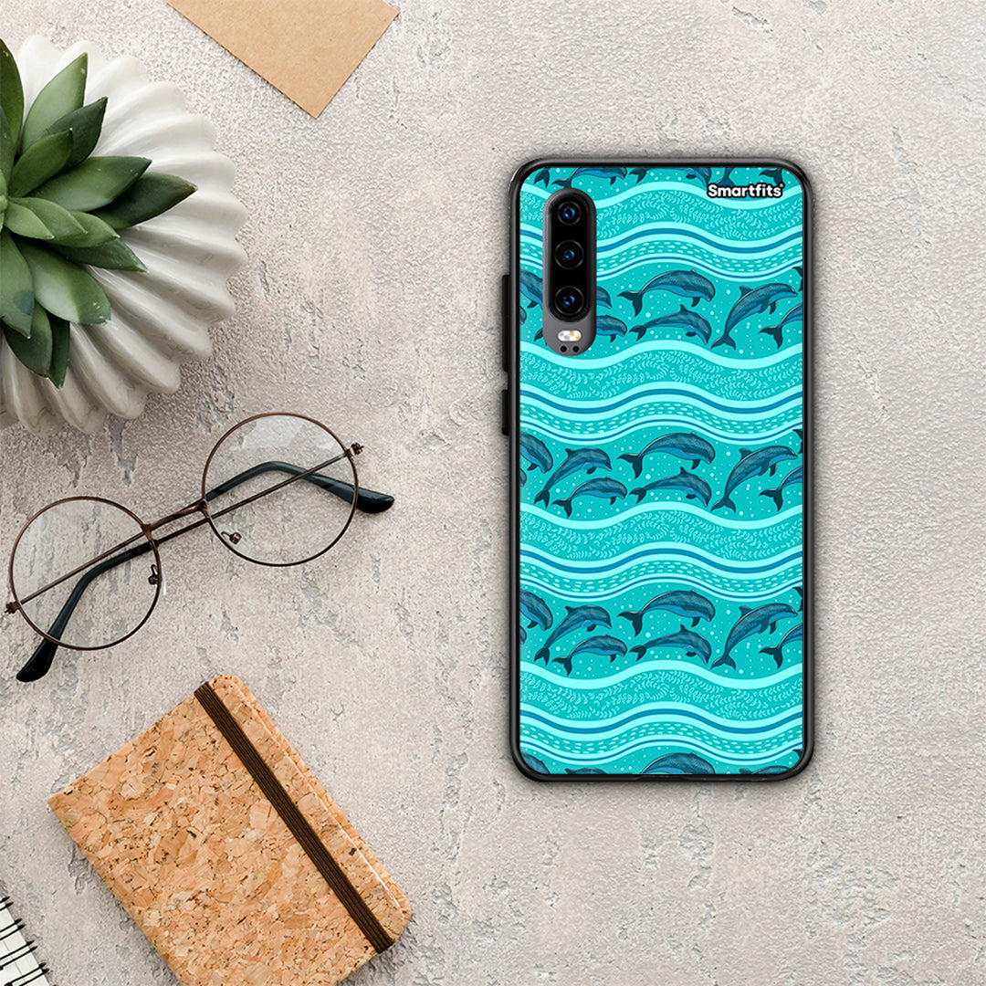 Swimming Dolphins - Huawei P30 case