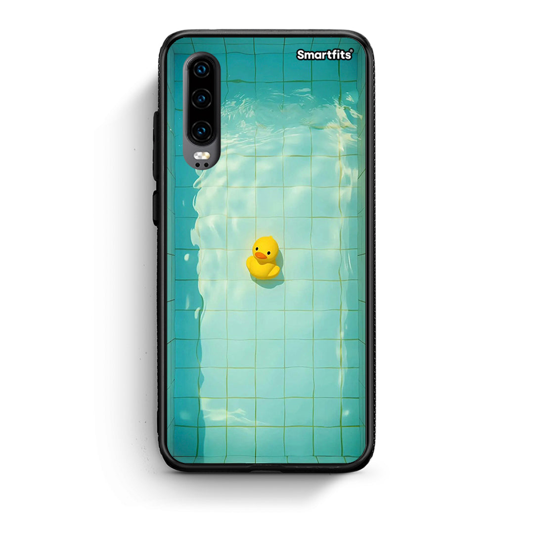 Huawei P30 Yellow Duck θήκη από τη Smartfits με σχέδιο στο πίσω μέρος και μαύρο περίβλημα | Smartphone case with colorful back and black bezels by Smartfits