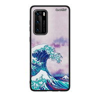 Thumbnail for Huawei P40 Blue Waves θήκη από τη Smartfits με σχέδιο στο πίσω μέρος και μαύρο περίβλημα | Smartphone case with colorful back and black bezels by Smartfits