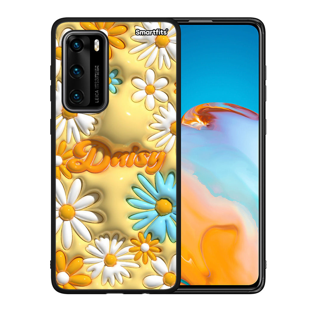 Θήκη Huawei P40 Bubble Daisies από τη Smartfits με σχέδιο στο πίσω μέρος και μαύρο περίβλημα | Huawei P40 Bubble Daisies case with colorful back and black bezels