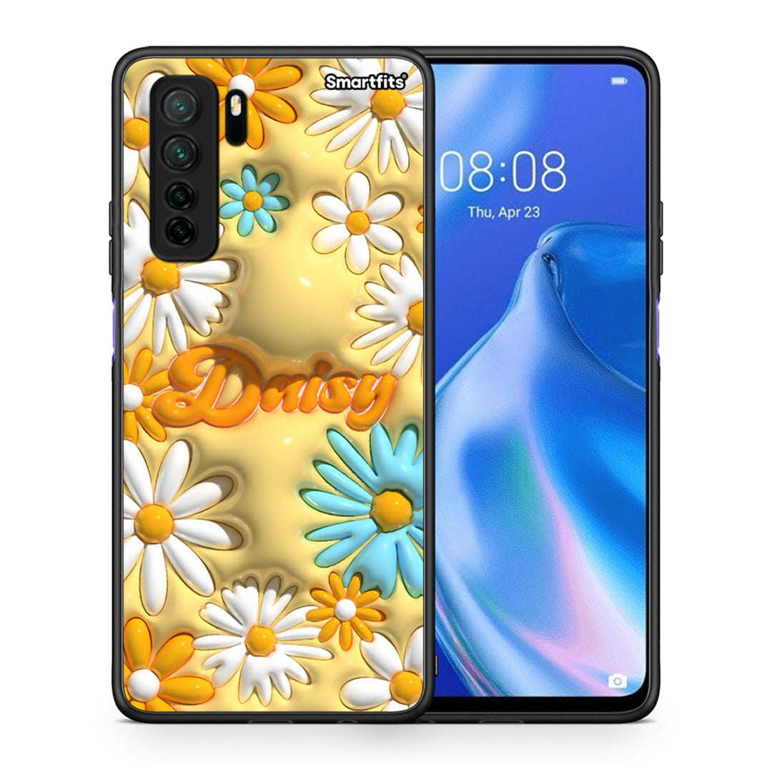 Θήκη Huawei P40 Lite 5G Bubble Daisies από τη Smartfits με σχέδιο στο πίσω μέρος και μαύρο περίβλημα | Huawei P40 Lite 5G Bubble Daisies Case with Colorful Back and Black Bezels