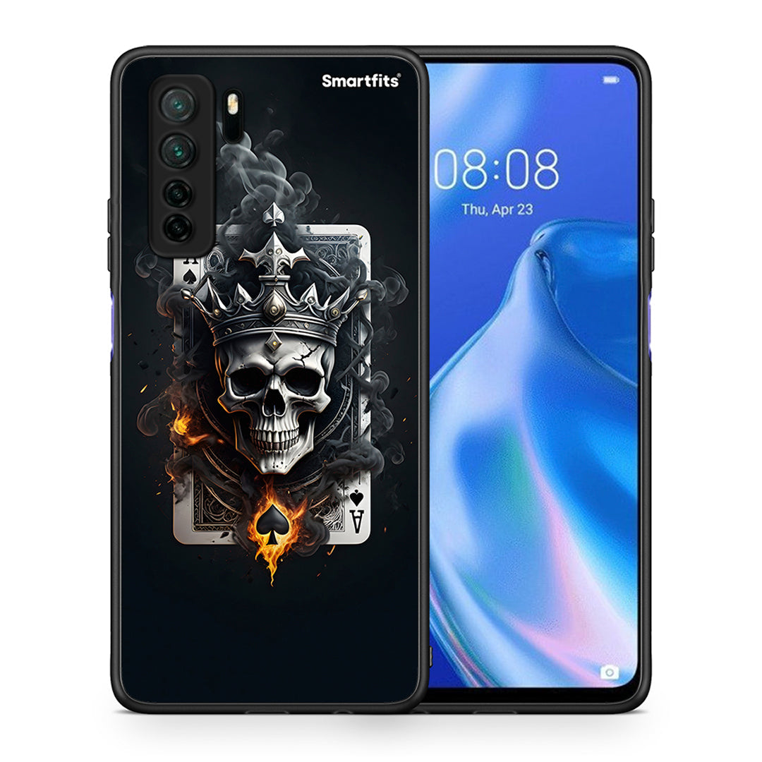 Θήκη Huawei P40 Lite 5G Skull King Ace από τη Smartfits με σχέδιο στο πίσω μέρος και μαύρο περίβλημα | Huawei P40 Lite 5G Skull King Ace Case with Colorful Back and Black Bezels