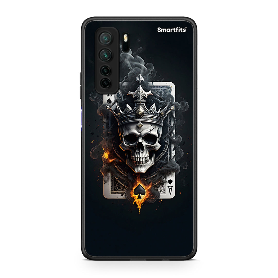 Θήκη Huawei P40 Lite 5G Skull King Ace από τη Smartfits με σχέδιο στο πίσω μέρος και μαύρο περίβλημα | Huawei P40 Lite 5G Skull King Ace Case with Colorful Back and Black Bezels