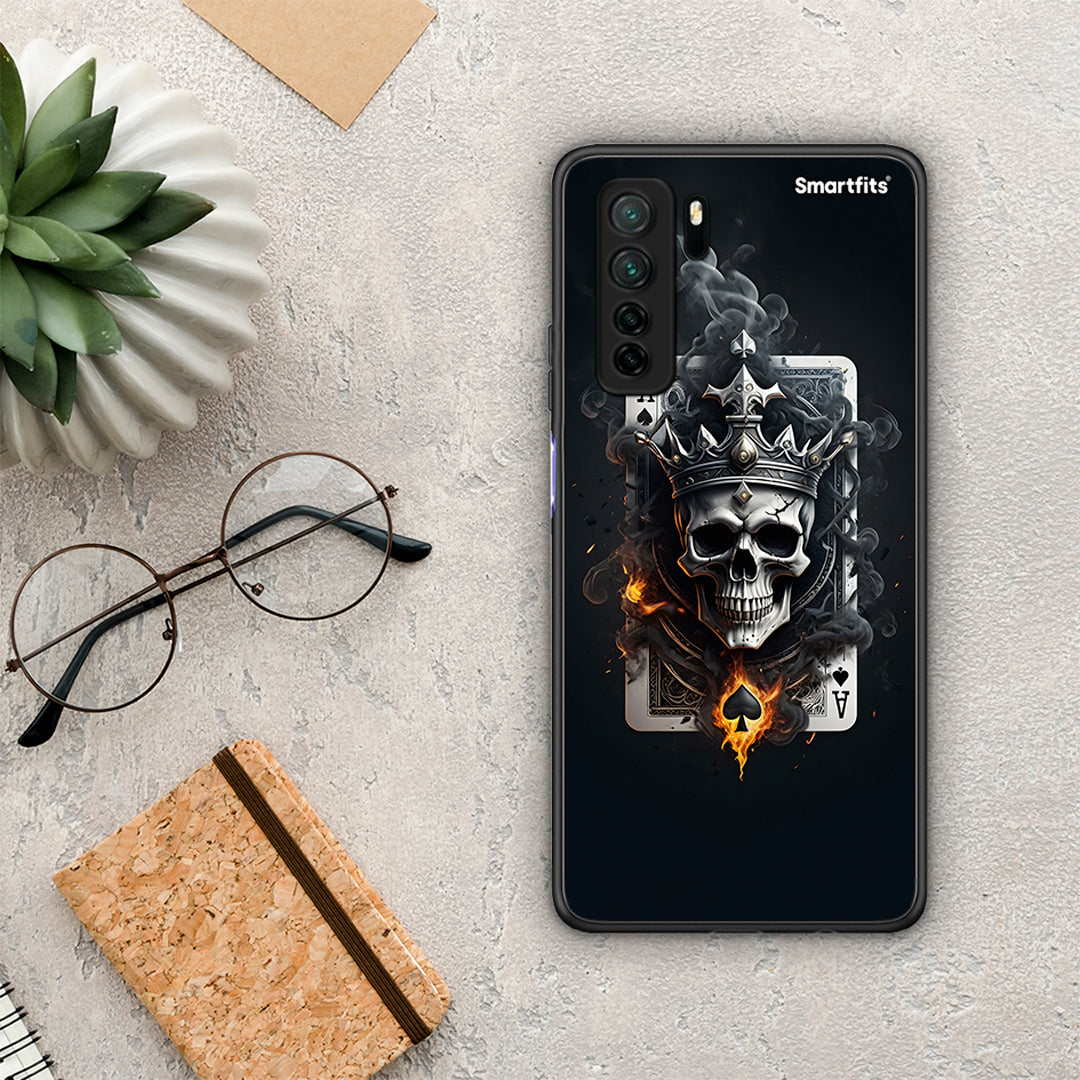 Θήκη Huawei P40 Lite 5G Skull King Ace από τη Smartfits με σχέδιο στο πίσω μέρος και μαύρο περίβλημα | Huawei P40 Lite 5G Skull King Ace Case with Colorful Back and Black Bezels