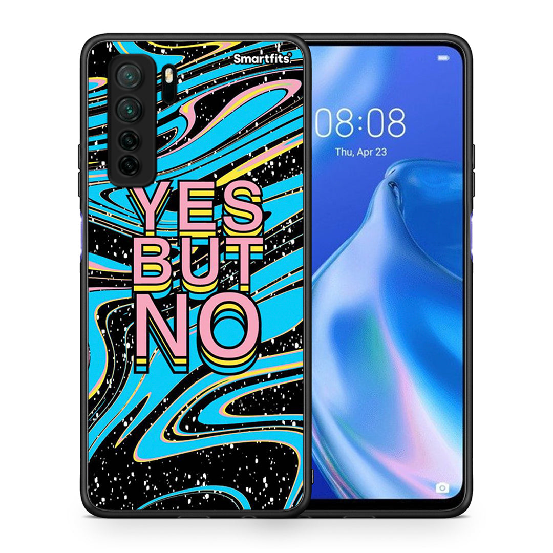 Θήκη Huawei P40 Lite 5G Yes But No από τη Smartfits με σχέδιο στο πίσω μέρος και μαύρο περίβλημα | Huawei P40 Lite 5G Yes But No Case with Colorful Back and Black Bezels