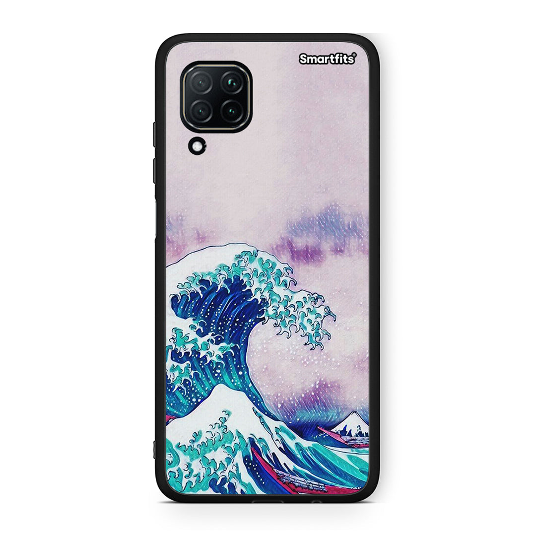 Huawei P40 Lite Blue Waves θήκη από τη Smartfits με σχέδιο στο πίσω μέρος και μαύρο περίβλημα | Smartphone case with colorful back and black bezels by Smartfits