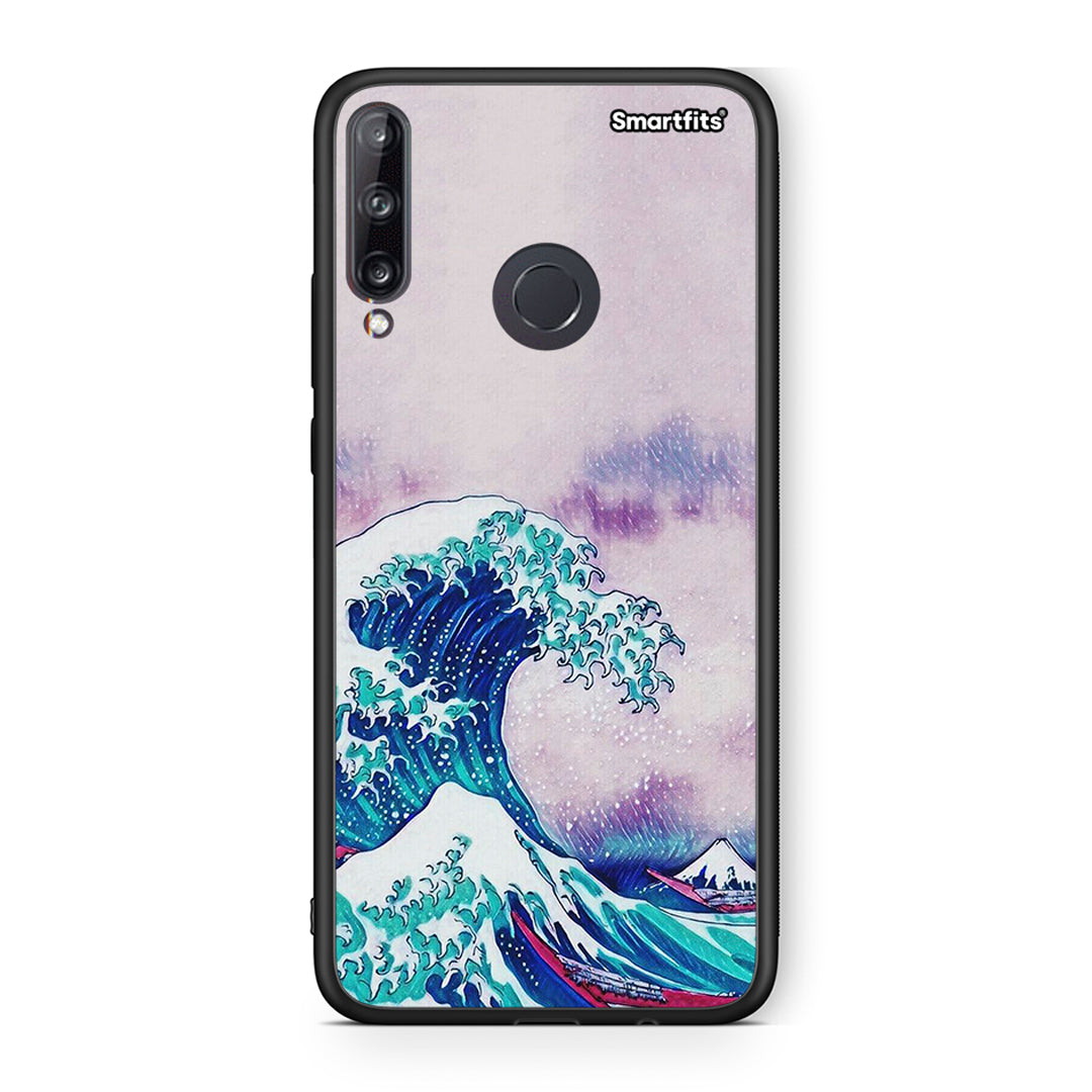 Huawei P40 Lite E Blue Waves θήκη από τη Smartfits με σχέδιο στο πίσω μέρος και μαύρο περίβλημα | Smartphone case with colorful back and black bezels by Smartfits