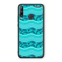 Thumbnail for Huawei P40 Lite E Swimming Dolphins θήκη από τη Smartfits με σχέδιο στο πίσω μέρος και μαύρο περίβλημα | Smartphone case with colorful back and black bezels by Smartfits