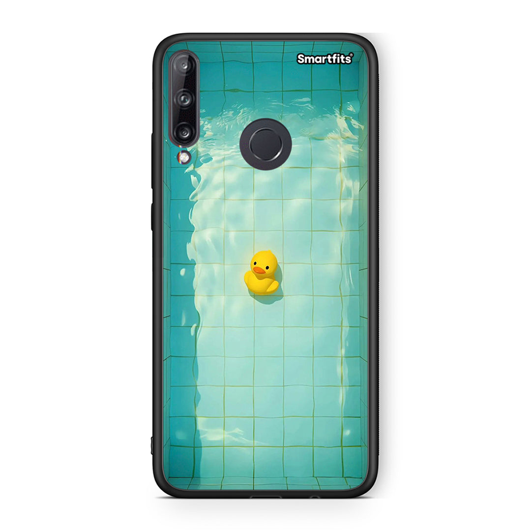 Huawei P40 Lite E Yellow Duck θήκη από τη Smartfits με σχέδιο στο πίσω μέρος και μαύρο περίβλημα | Smartphone case with colorful back and black bezels by Smartfits