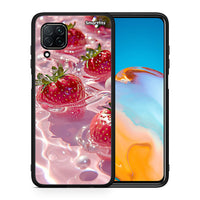 Thumbnail for Θήκη Huawei P40 Lite Juicy Strawberries από τη Smartfits με σχέδιο στο πίσω μέρος και μαύρο περίβλημα | Huawei P40 Lite Juicy Strawberries case with colorful back and black bezels