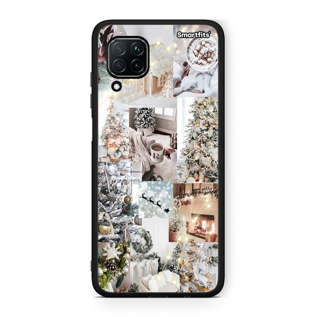 Huawei P40 Lite White Christmas θήκη από τη Smartfits με σχέδιο στο πίσω μέρος και μαύρο περίβλημα | Smartphone case with colorful back and black bezels by Smartfits