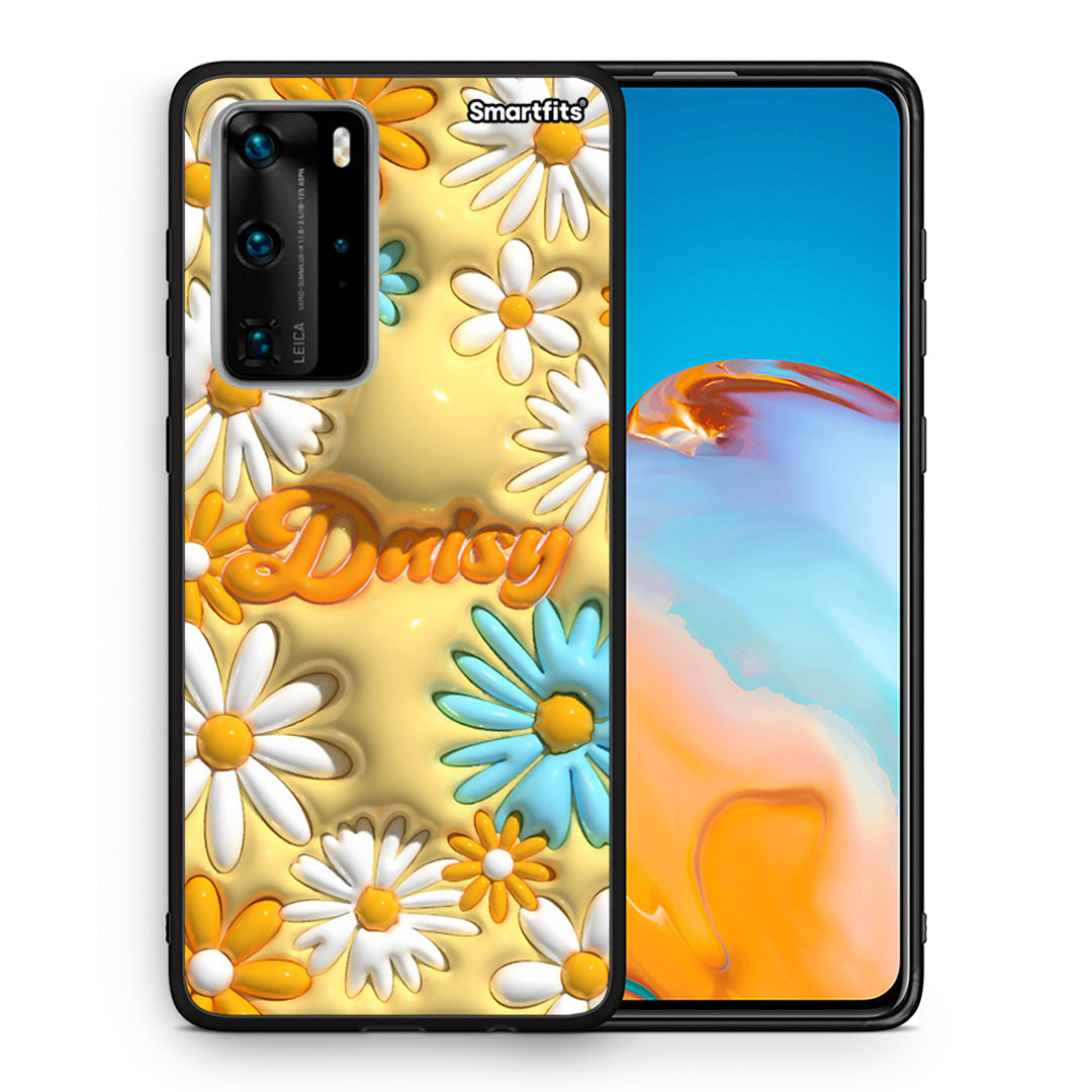 Θήκη Huawei P40 Pro Bubble Daisies από τη Smartfits με σχέδιο στο πίσω μέρος και μαύρο περίβλημα | Huawei P40 Pro Bubble Daisies case with colorful back and black bezels