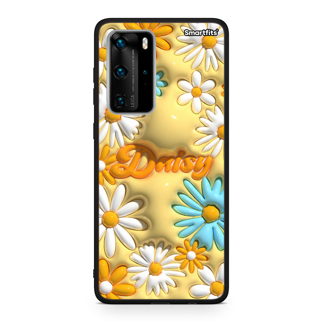 Huawei P40 Pro Bubble Daisies θήκη από τη Smartfits με σχέδιο στο πίσω μέρος και μαύρο περίβλημα | Smartphone case with colorful back and black bezels by Smartfits