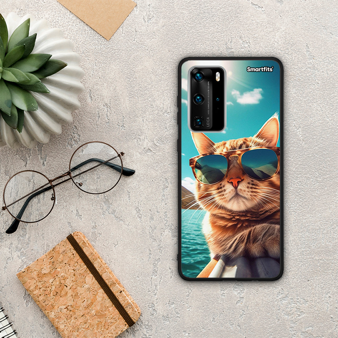 Summer Cat - Huawei P40 Pro case