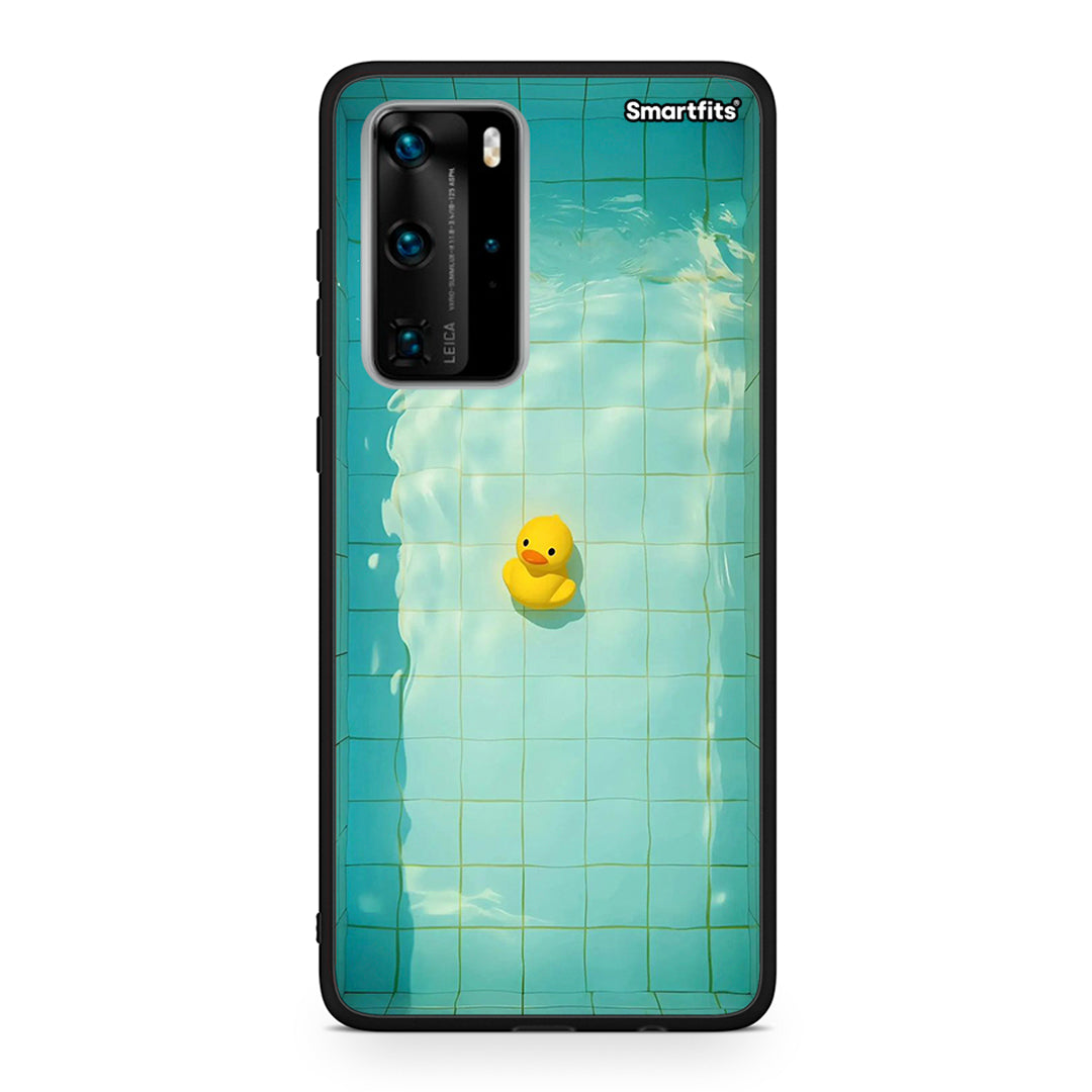 Huawei P40 Pro Yellow Duck θήκη από τη Smartfits με σχέδιο στο πίσω μέρος και μαύρο περίβλημα | Smartphone case with colorful back and black bezels by Smartfits