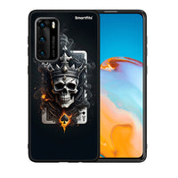 Thumbnail for Θήκη Huawei P40 Skull King Ace από τη Smartfits με σχέδιο στο πίσω μέρος και μαύρο περίβλημα | Huawei P40 Skull King Ace case with colorful back and black bezels