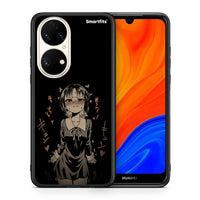 Thumbnail for Θήκη Huawei P50 Anime Girl από τη Smartfits με σχέδιο στο πίσω μέρος και μαύρο περίβλημα | Huawei P50 Anime Girl case with colorful back and black bezels