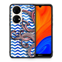 Thumbnail for Θήκη Huawei P50 Chevron Devilfish από τη Smartfits με σχέδιο στο πίσω μέρος και μαύρο περίβλημα | Huawei P50 Chevron Devilfish case with colorful back and black bezels