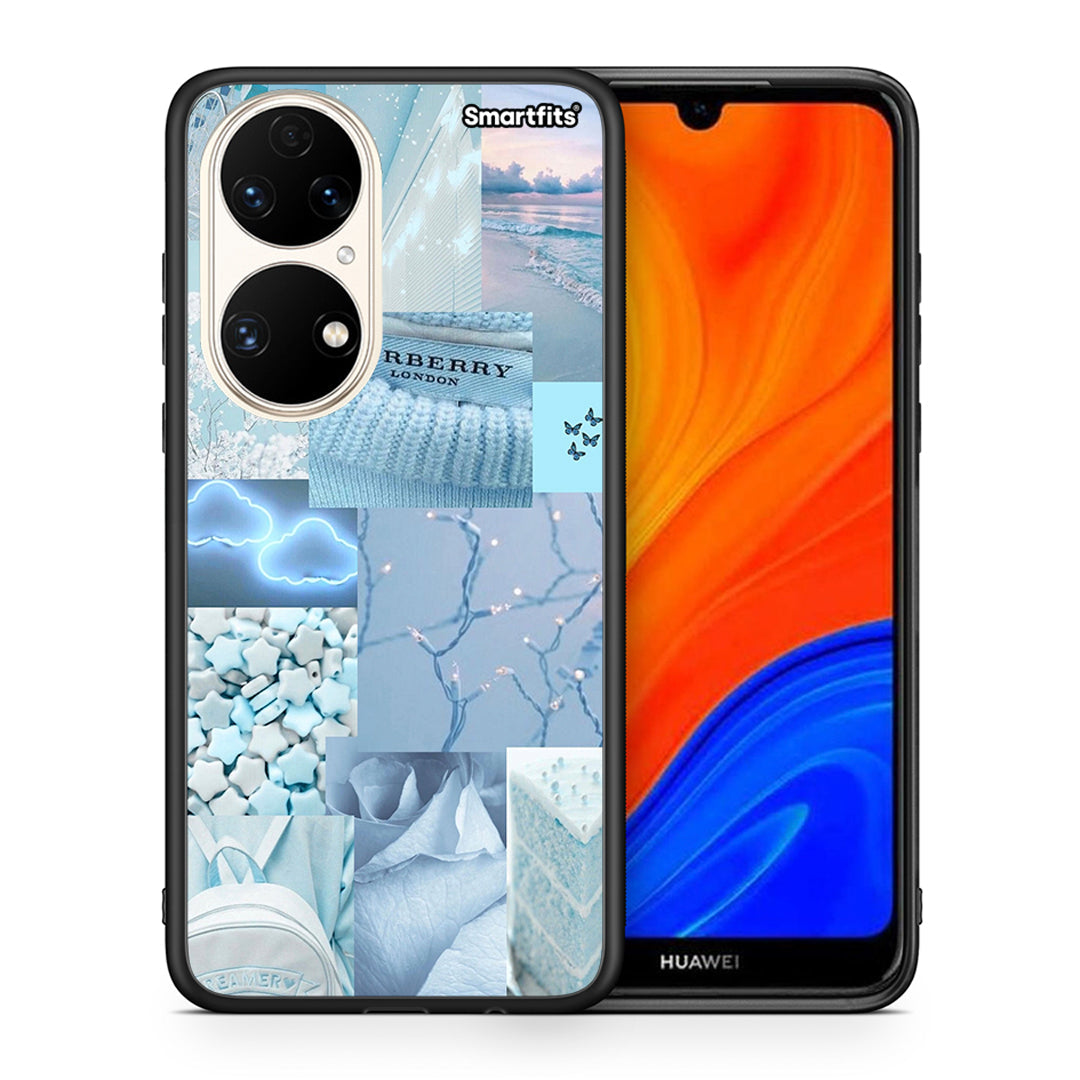 Θήκη Huawei P50 Ciel Aesthetic Collage από τη Smartfits με σχέδιο στο πίσω μέρος και μαύρο περίβλημα | Huawei P50 Ciel Aesthetic Collage case with colorful back and black bezels