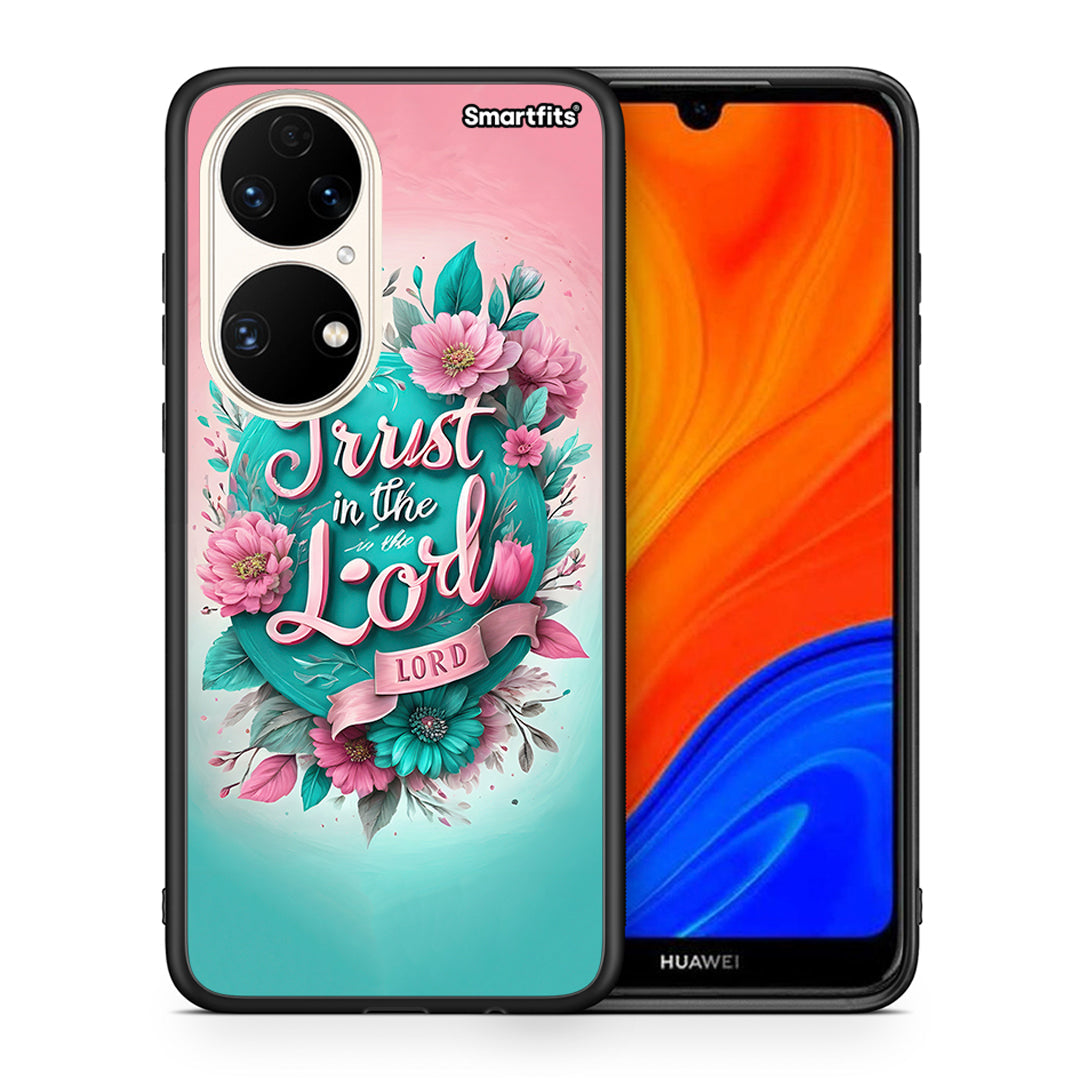 Θήκη Huawei P50 Lord Trust από τη Smartfits με σχέδιο στο πίσω μέρος και μαύρο περίβλημα | Huawei P50 Lord Trust case with colorful back and black bezels