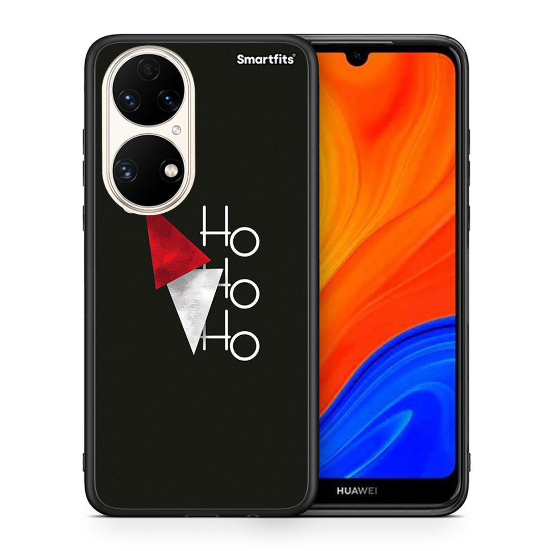 Θήκη Huawei P50 Minimal Christmas από τη Smartfits με σχέδιο στο πίσω μέρος και μαύρο περίβλημα | Huawei P50 Minimal Christmas case with colorful back and black bezels