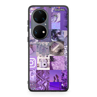 Thumbnail for Huawei P50 Pro Purple Aesthetic Collage θήκη από τη Smartfits με σχέδιο στο πίσω μέρος και μαύρο περίβλημα | Smartphone case with colorful back and black bezels by Smartfits