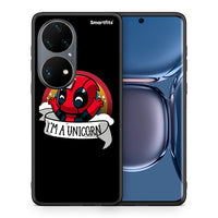 Thumbnail for Θήκη Huawei P50 Pro Unicorn Deadpool από τη Smartfits με σχέδιο στο πίσω μέρος και μαύρο περίβλημα | Huawei P50 Pro Unicorn Deadpool case with colorful back and black bezels