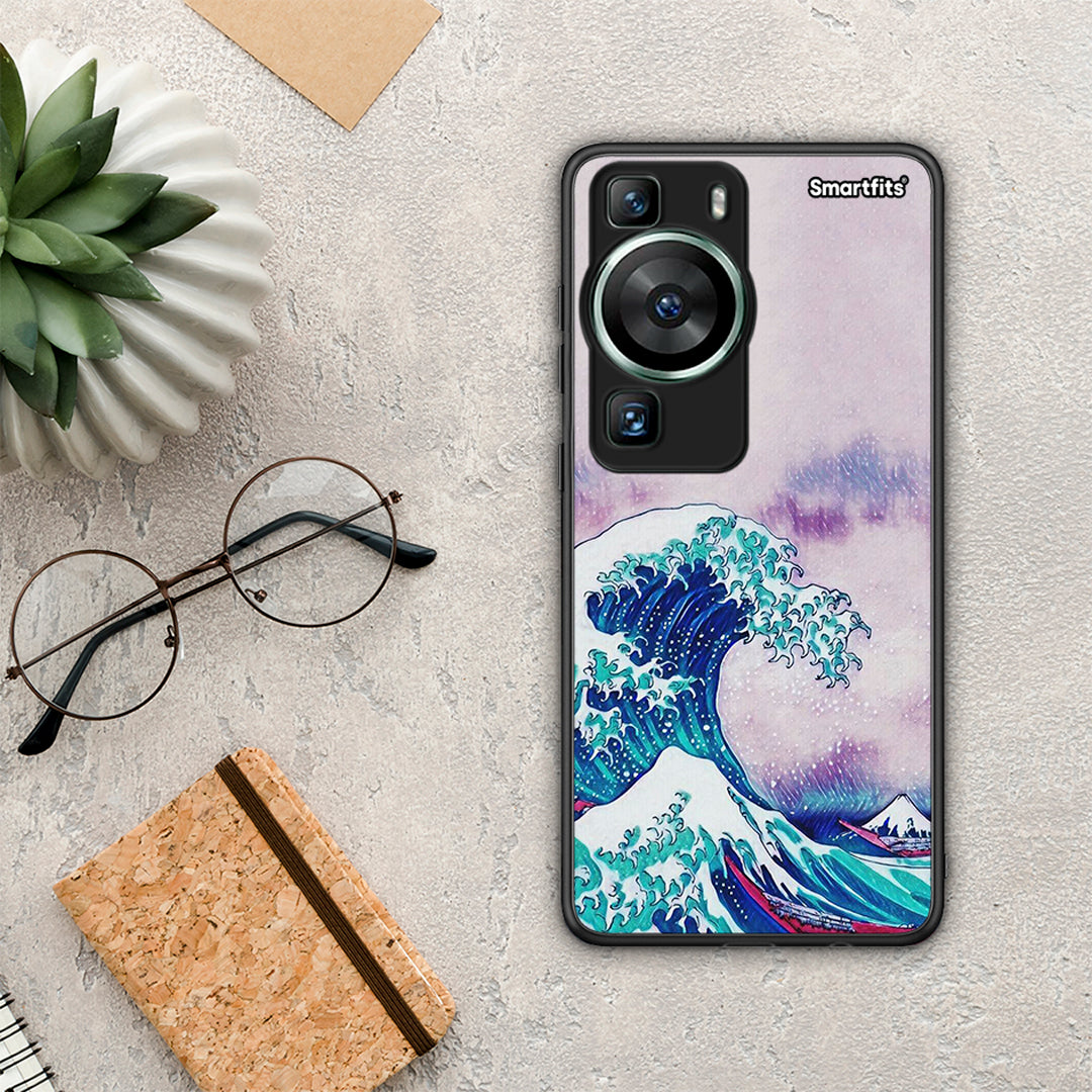 Θήκη Huawei P60 Blue Waves από τη Smartfits με σχέδιο στο πίσω μέρος και μαύρο περίβλημα | Huawei P60 Blue Waves Case with Colorful Back and Black Bezels