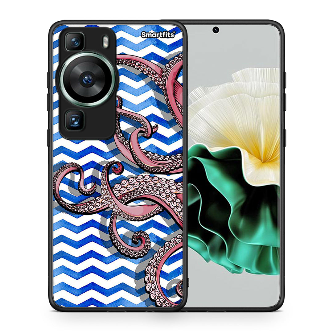 Θήκη Huawei P60 Chevron Devilfish από τη Smartfits με σχέδιο στο πίσω μέρος και μαύρο περίβλημα | Huawei P60 Chevron Devilfish Case with Colorful Back and Black Bezels