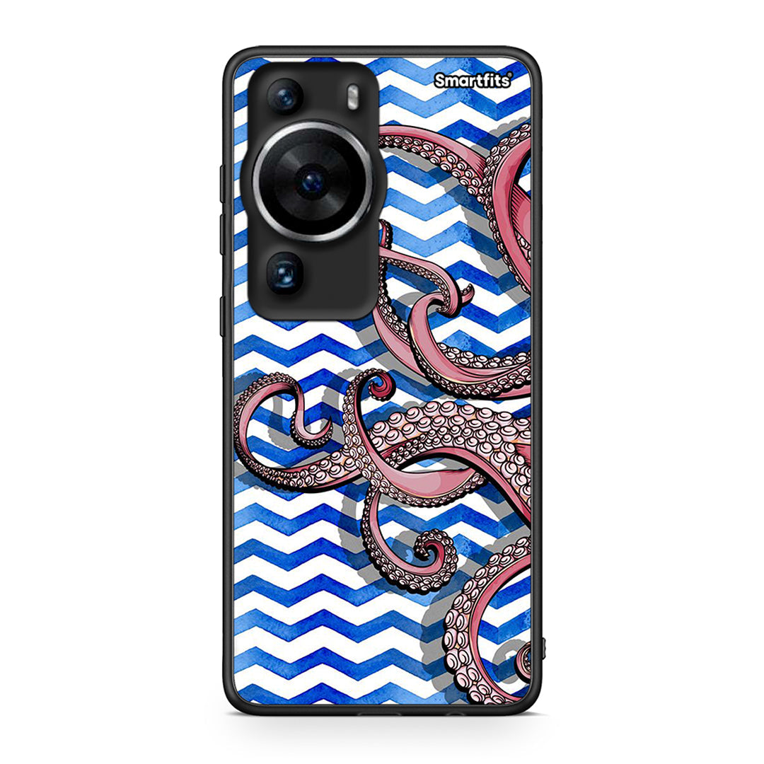 Θήκη Huawei P60 Pro Chevron Devilfish από τη Smartfits με σχέδιο στο πίσω μέρος και μαύρο περίβλημα | Huawei P60 Pro Chevron Devilfish Case with Colorful Back and Black Bezels