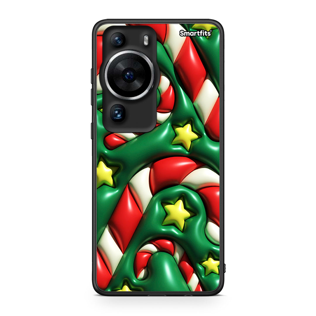 Θήκη Huawei P60 Pro Christmas Bubbles από τη Smartfits με σχέδιο στο πίσω μέρος και μαύρο περίβλημα | Huawei P60 Pro Christmas Bubbles Case with Colorful Back and Black Bezels