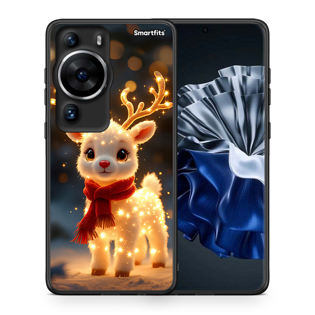 Θήκη Huawei P60 Pro Christmas Cutie από τη Smartfits με σχέδιο στο πίσω μέρος και μαύρο περίβλημα | Huawei P60 Pro Christmas Cutie Case with Colorful Back and Black Bezels