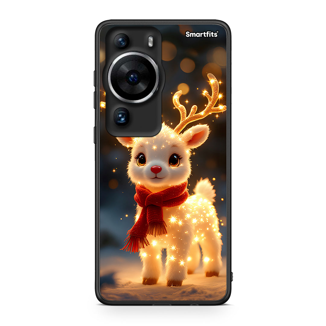 Θήκη Huawei P60 Pro Christmas Cutie από τη Smartfits με σχέδιο στο πίσω μέρος και μαύρο περίβλημα | Huawei P60 Pro Christmas Cutie Case with Colorful Back and Black Bezels