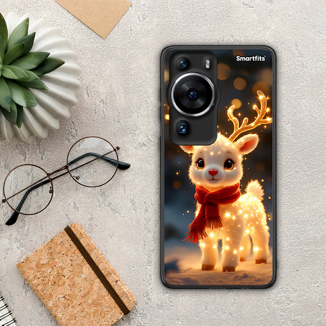 Θήκη Huawei P60 Pro Christmas Cutie από τη Smartfits με σχέδιο στο πίσω μέρος και μαύρο περίβλημα | Huawei P60 Pro Christmas Cutie Case with Colorful Back and Black Bezels