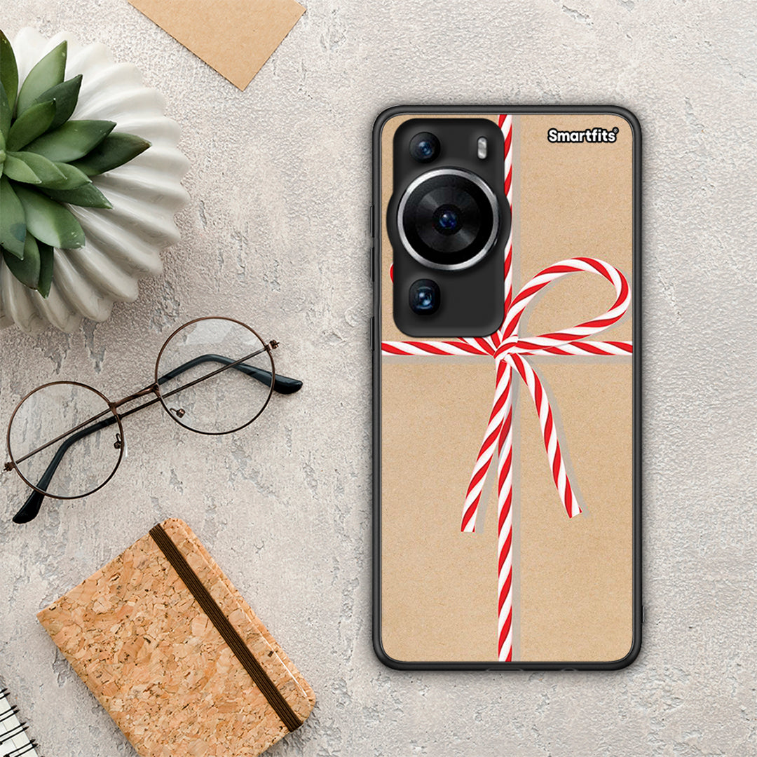 Θήκη Huawei P60 Pro Christmas Gift από τη Smartfits με σχέδιο στο πίσω μέρος και μαύρο περίβλημα | Huawei P60 Pro Christmas Gift Case with Colorful Back and Black Bezels