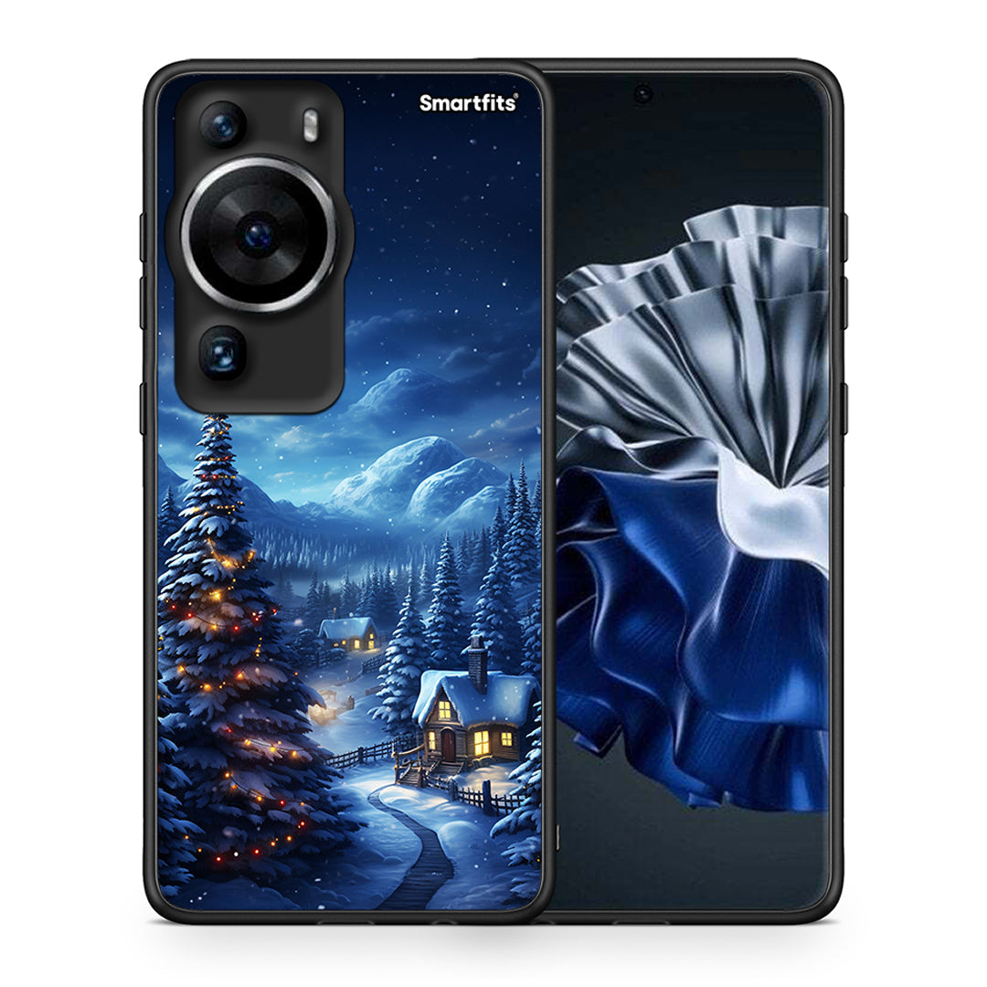 Θήκη Huawei P60 Pro Christmas Scenery από τη Smartfits με σχέδιο στο πίσω μέρος και μαύρο περίβλημα | Huawei P60 Pro Christmas Scenery Case with Colorful Back and Black Bezels