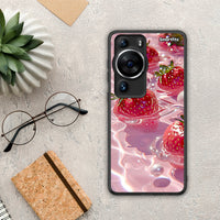 Thumbnail for Θήκη Huawei P60 Pro Juicy Strawberries από τη Smartfits με σχέδιο στο πίσω μέρος και μαύρο περίβλημα | Huawei P60 Pro Juicy Strawberries Case with Colorful Back and Black Bezels