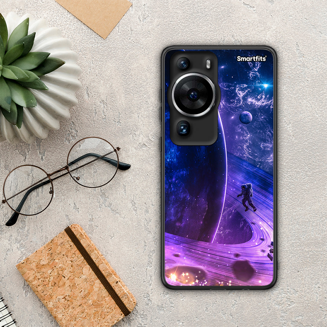 Θήκη Huawei P60 Pro Lost Astronaut από τη Smartfits με σχέδιο στο πίσω μέρος και μαύρο περίβλημα | Huawei P60 Pro Lost Astronaut Case with Colorful Back and Black Bezels