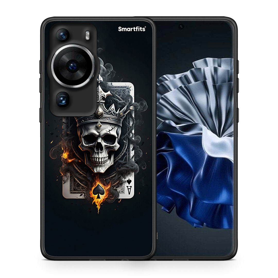 Θήκη Huawei P60 Pro Skull King Ace από τη Smartfits με σχέδιο στο πίσω μέρος και μαύρο περίβλημα | Huawei P60 Pro Skull King Ace Case with Colorful Back and Black Bezels