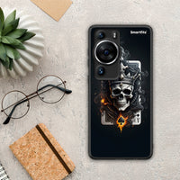 Thumbnail for Θήκη Huawei P60 Pro Skull King Ace από τη Smartfits με σχέδιο στο πίσω μέρος και μαύρο περίβλημα | Huawei P60 Pro Skull King Ace Case with Colorful Back and Black Bezels