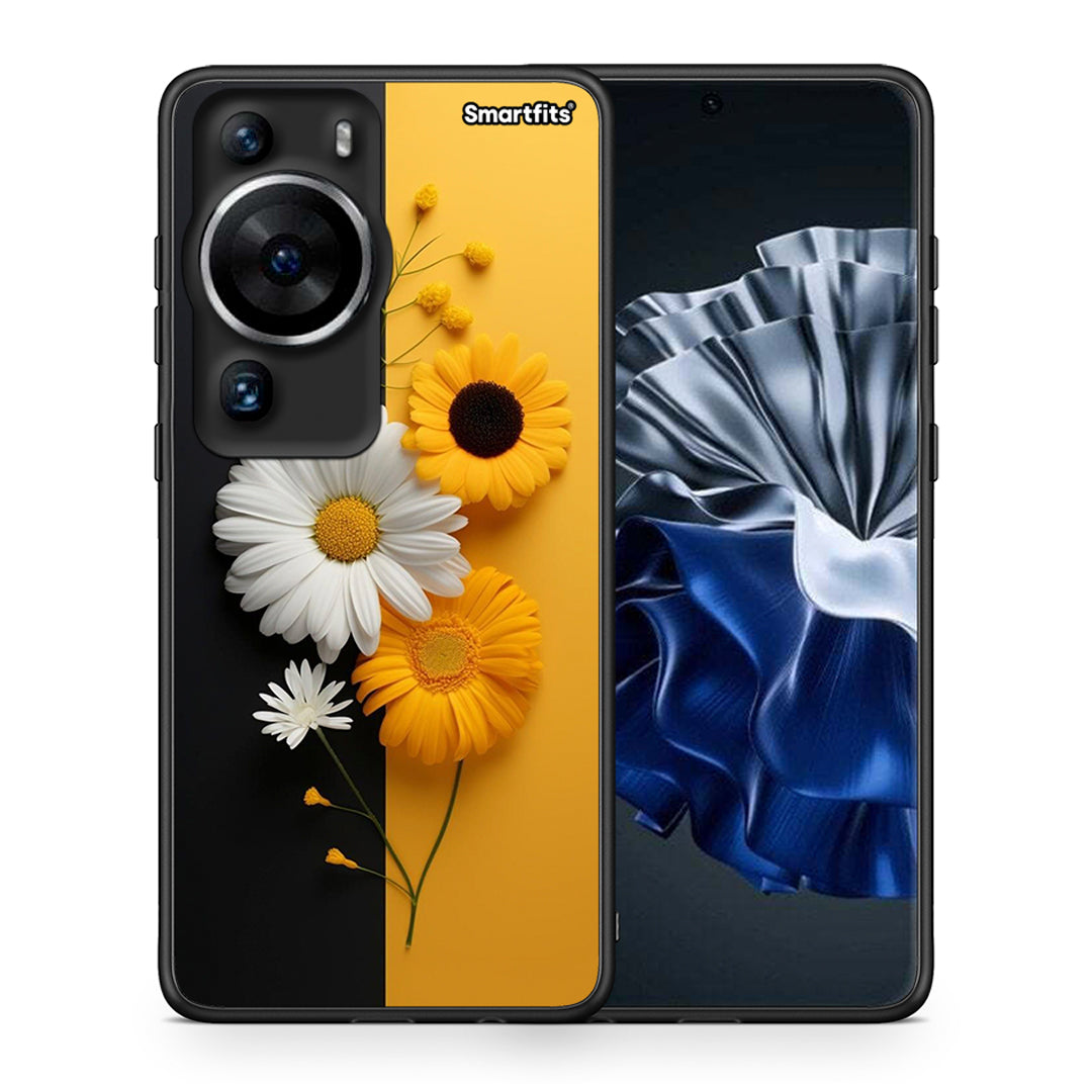 Θήκη Huawei P60 Pro Yellow Daisies από τη Smartfits με σχέδιο στο πίσω μέρος και μαύρο περίβλημα | Huawei P60 Pro Yellow Daisies Case with Colorful Back and Black Bezels